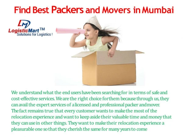 Find Top Packers and Movers in Mumbai - LogisticMart