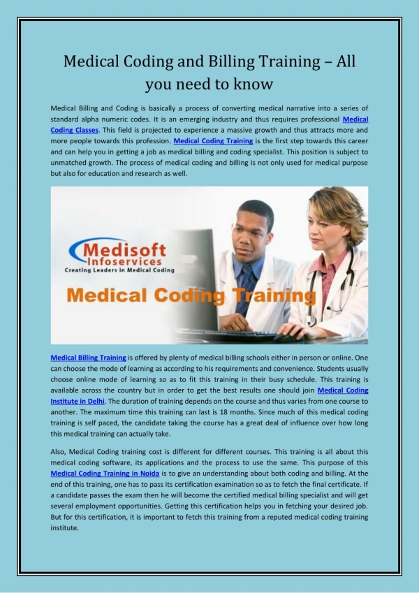 Medical Coding and Billing Training – All you need to know