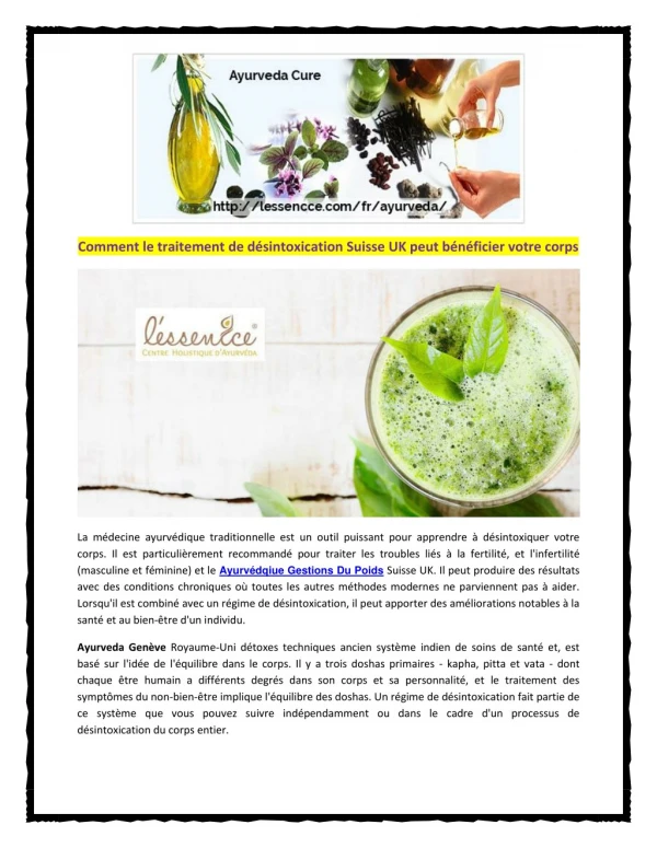 comment le traitement de d sintoxication suisse