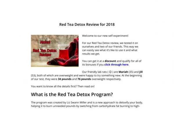 The Red Tea Detox Program PDF EBook Free Download