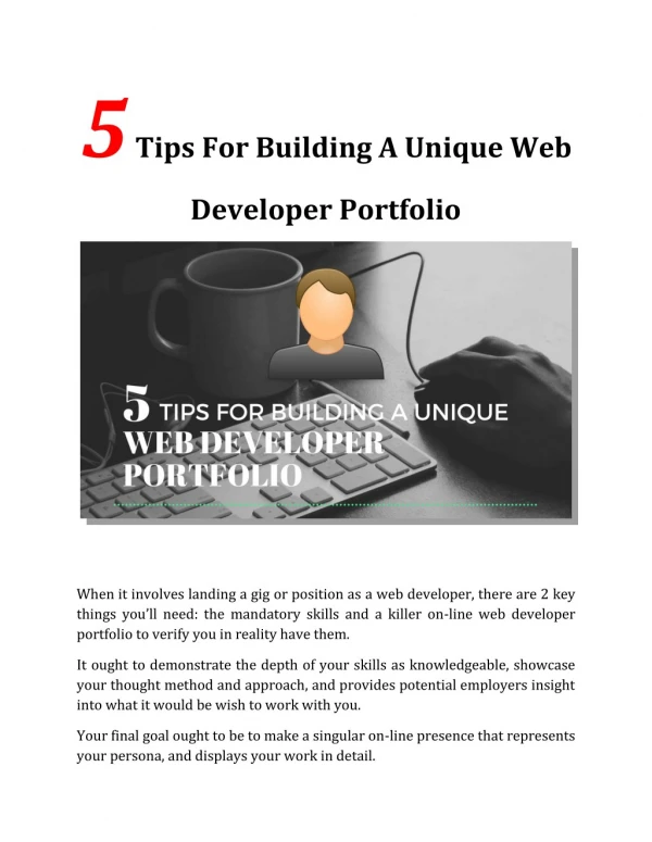 5 Tips for Building a Unique Web Developer Portfolio