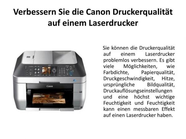 Verbessern Sie die Canon DruckerqualitÃ¤t auf einem Laserdrucker