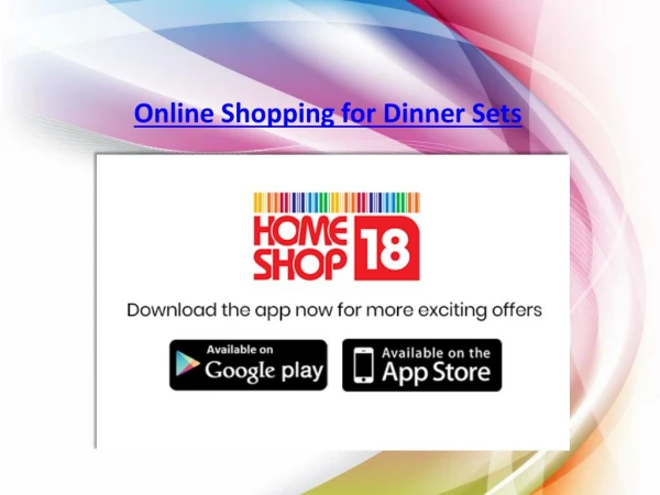 Buy Dinner Crockery Set Online in India at Homeshop18