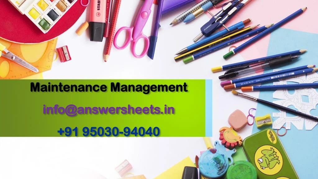 maintenance management info@answersheets in 91 95030 94040