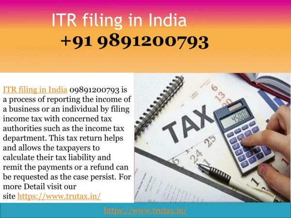 How to ITR filing in India 09891200793?