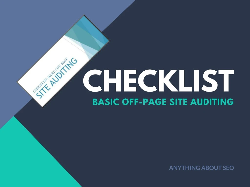 checklist basic off page site auditing