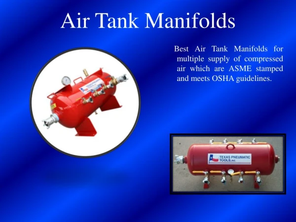Air Tank Manifolds