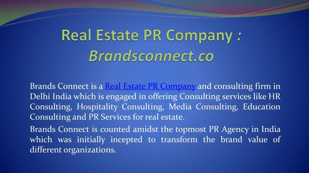 real estate pr company brandsconnect co