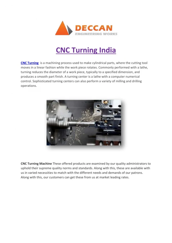 CNC Turning India