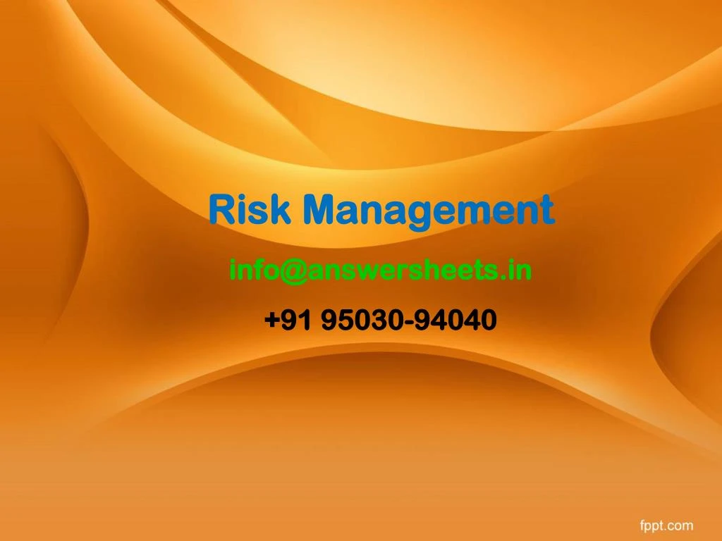risk management info@answersheets in 91 95030 94040
