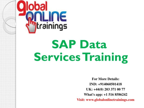 SAP Data Services Training |SAP Data Services Online Course