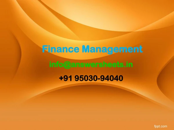 finance management info@answersheets in 91 95030 94040