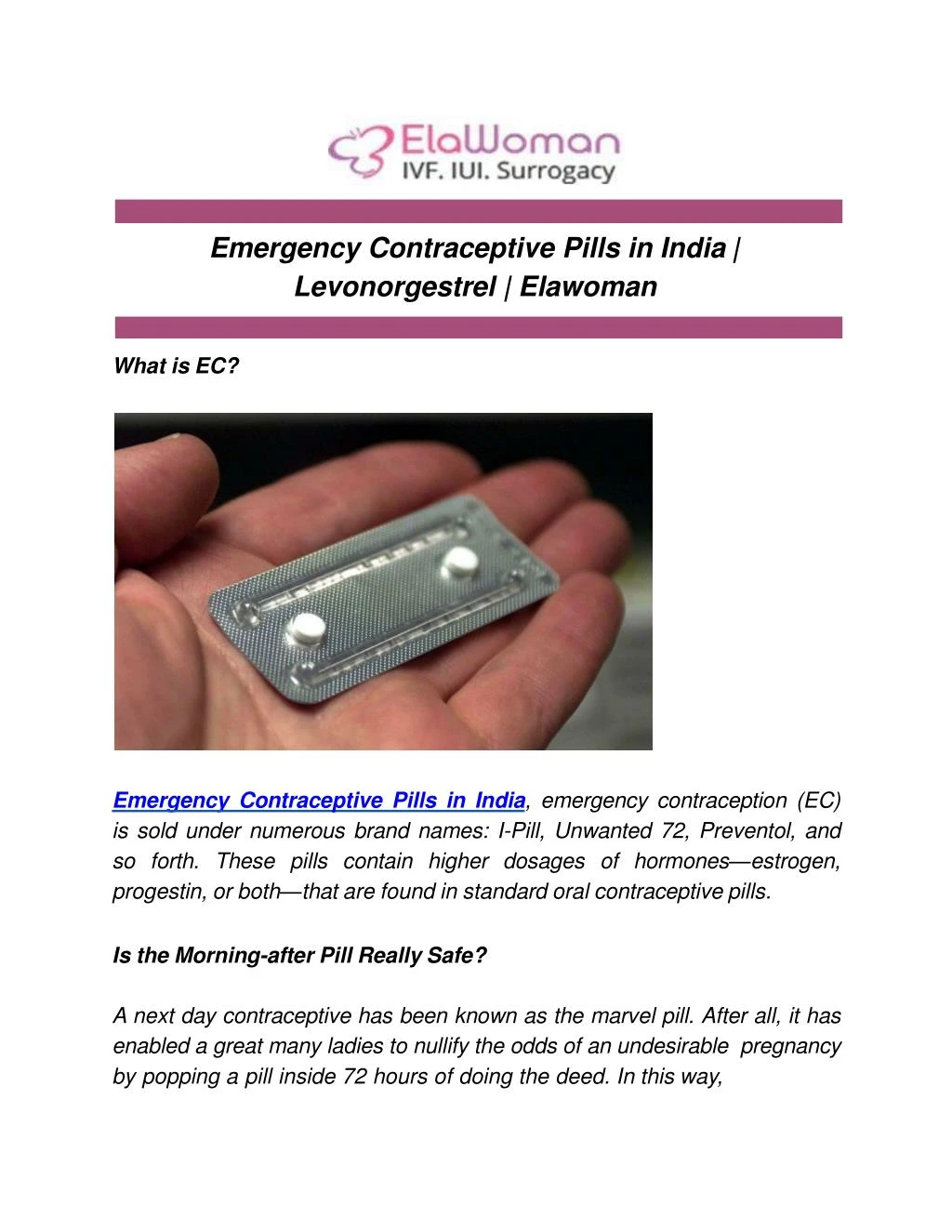 emergency contraceptive pills in india