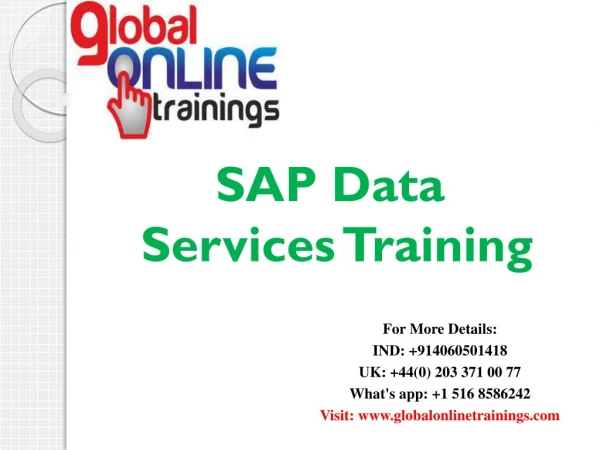SAP Data Services Training |SAP Data Services Online Cours