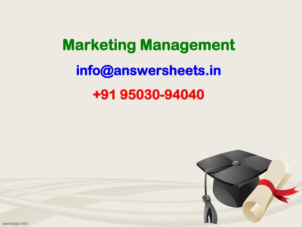 marketing management info@answersheets in 91 95030 94040