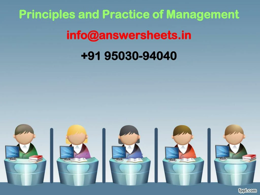 principles and practice of management info@answersheets in 91 95030 94040