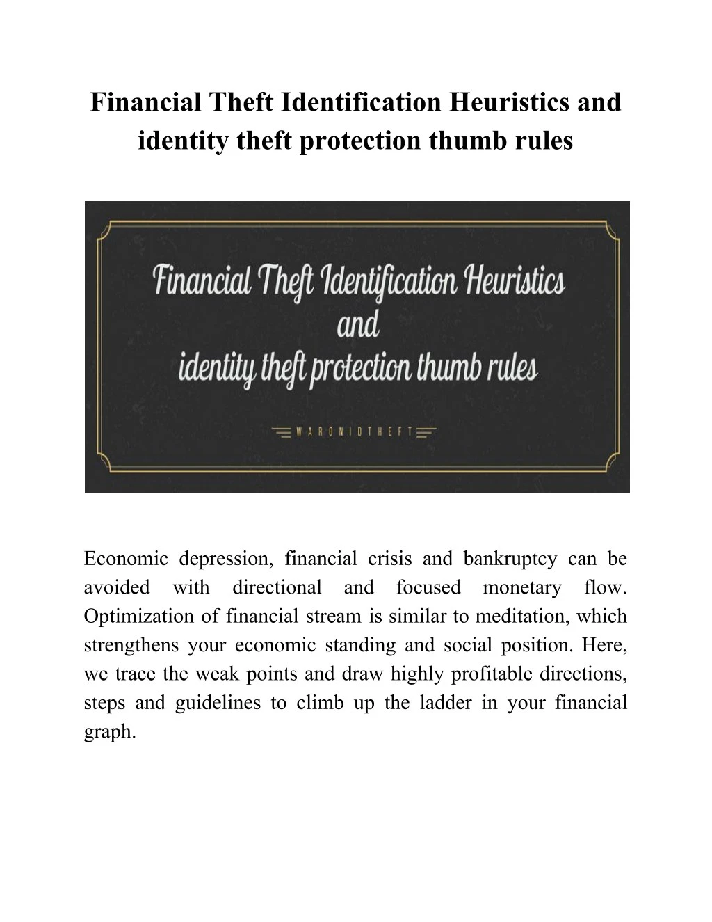 financial theft identification heuristics