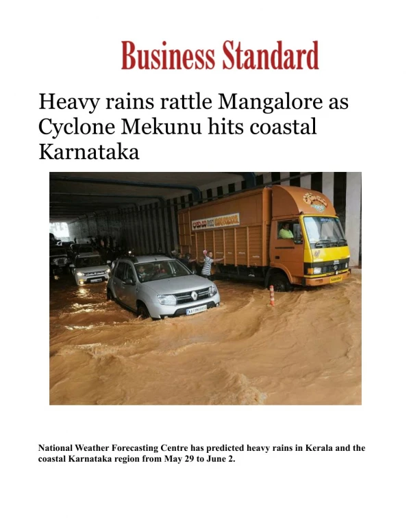 Cyclone Mekunu hits coastal Karnataka, and cause heavy rain in Mangalore 