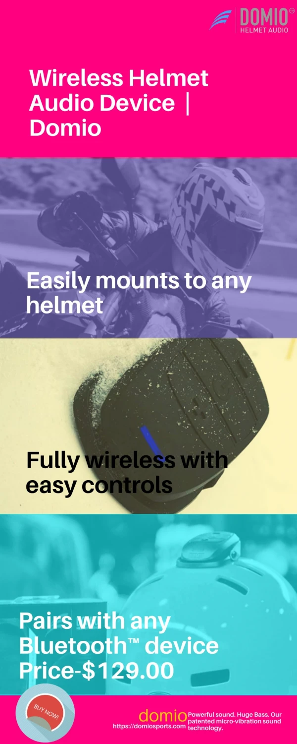 Wireless Helmet Audio Device - Domio