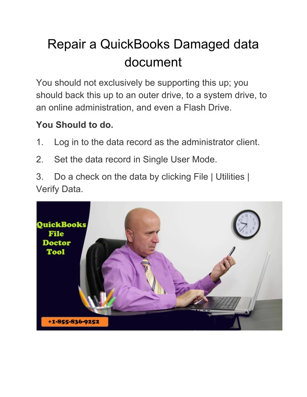 repair a quickbooks damaged data document