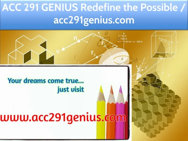 ACC 291 GENIUS Redefine the Possible / acc291genius.com
