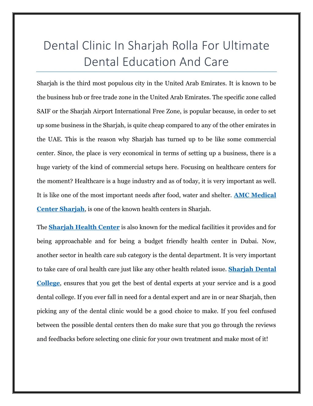 dental clinic in sharjah rolla for ultimate