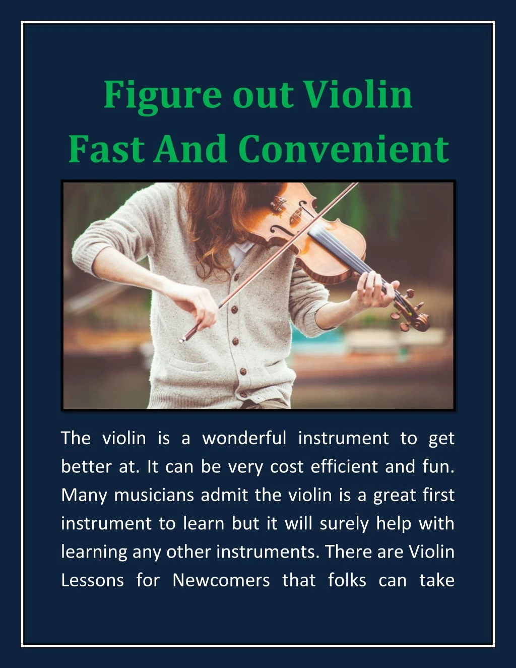 figure out violin fast and convenient