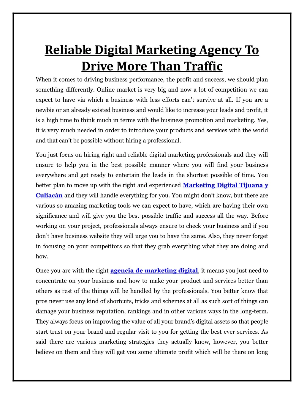 reliable digital marketing agency to drive more