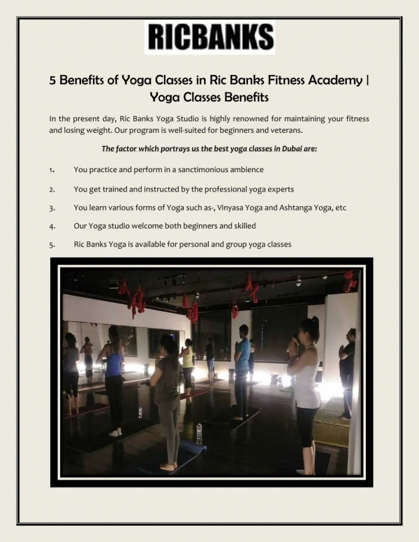 5 Benefits of Yoga Classes