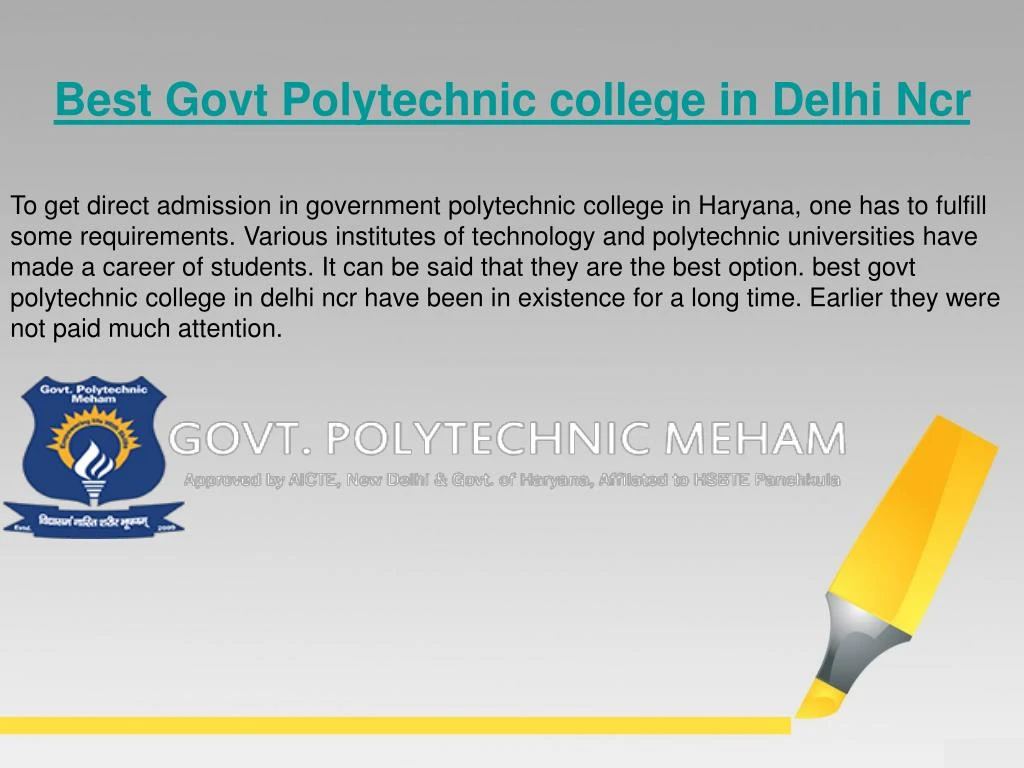 best govt polytechnic college in delhi ncr