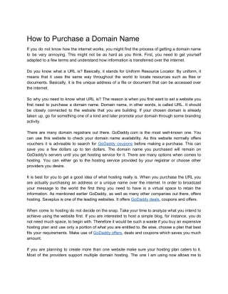 How to Purchase a Domain Name - slide 1