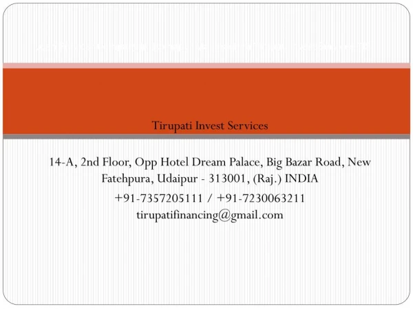 Loan Provider Company in Kolhapur Maharashtra Tirupati Invest Services TIS