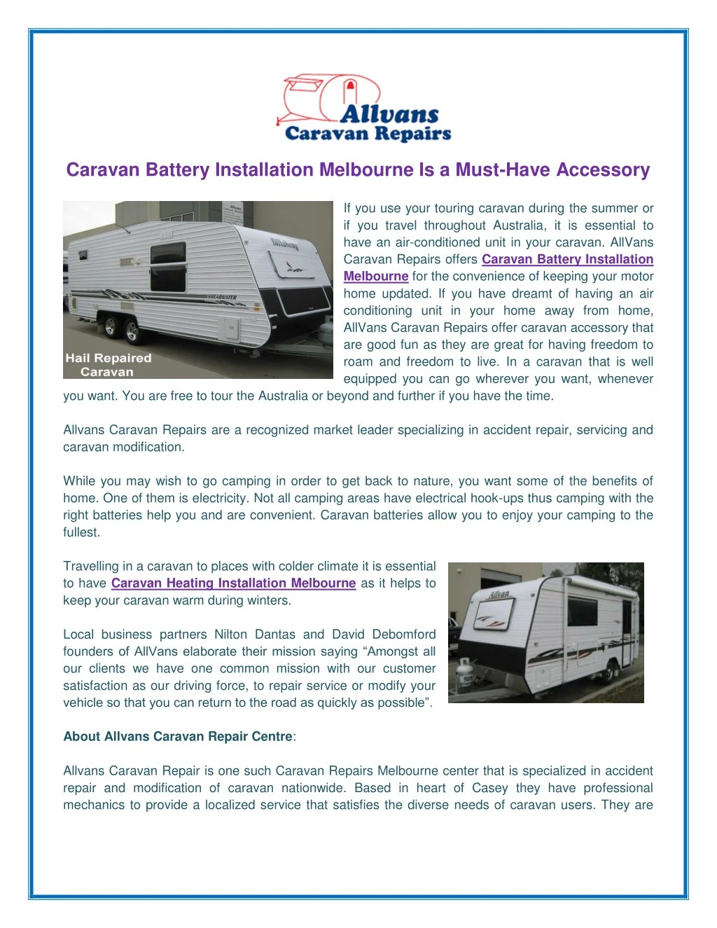 caravan battery installation melbourne is a must