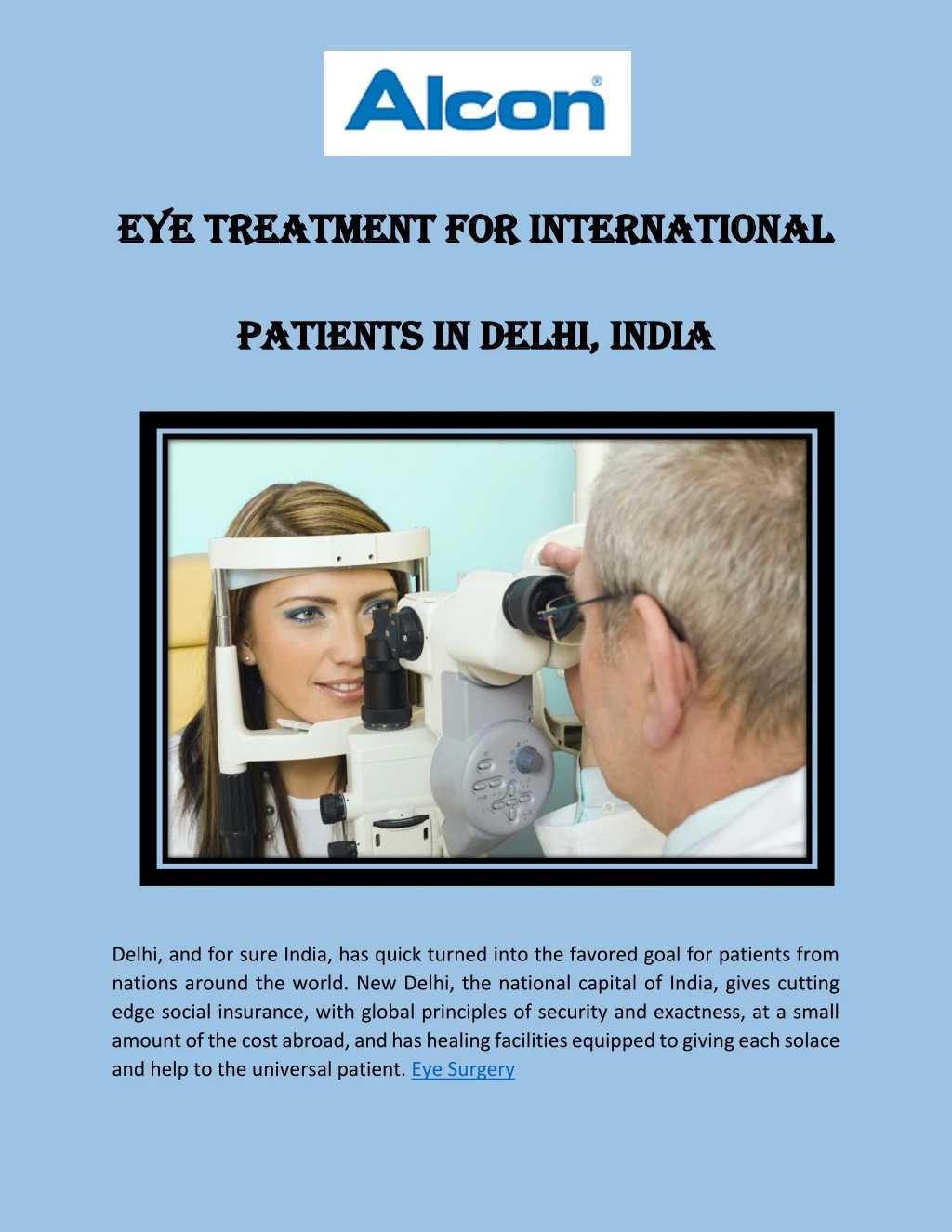 eye treatment for international eye treatment