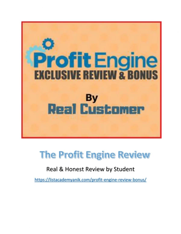 Profit Engine Training Purchase Review