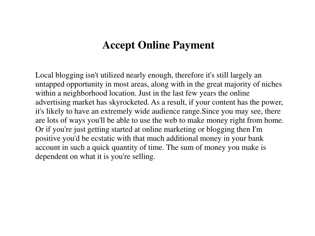 accept online payment