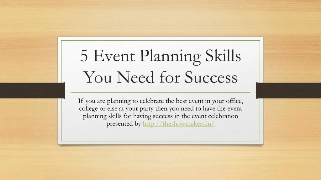 5 event planning skills you need for success