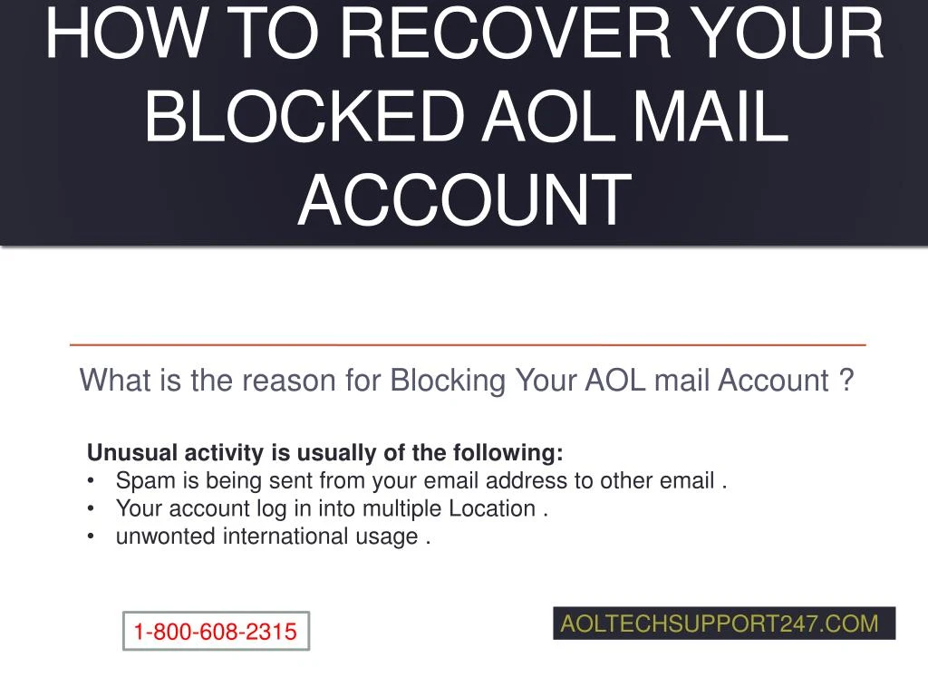 how to recover your blocked aol mail account