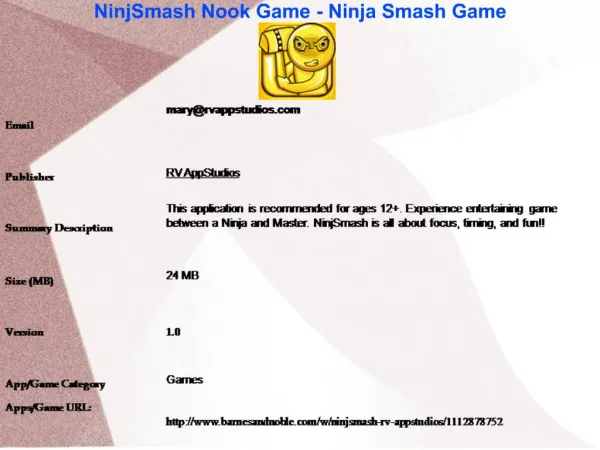 NinjSmash Nook Game - Ninja Smash Game