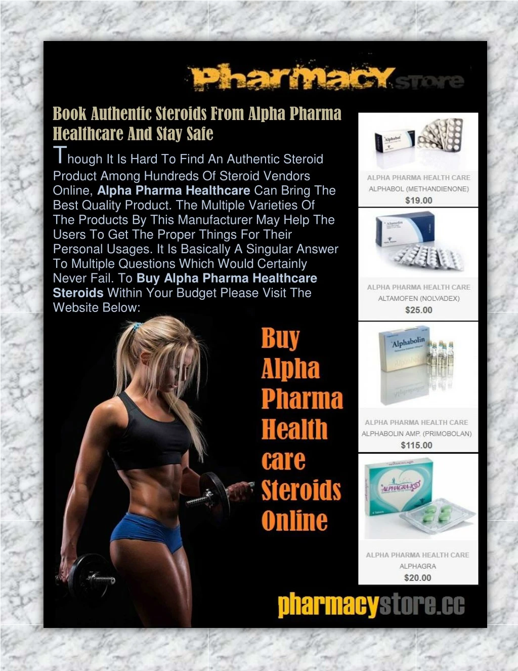 book authentic steroids from alpha pharma