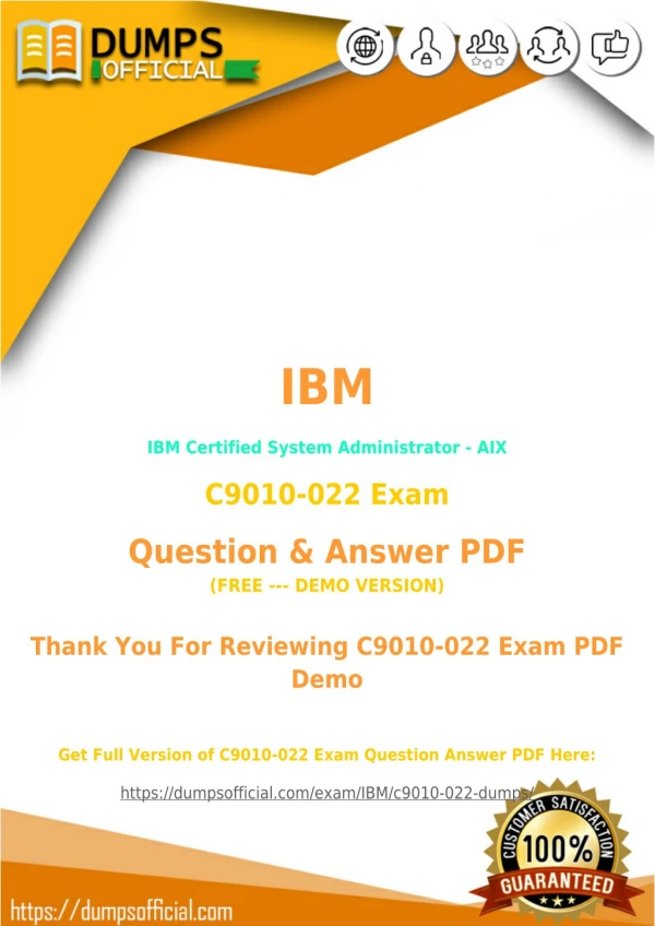Prepare C9010-022 Exam with Actual C9010-022 Dumps [PDF]