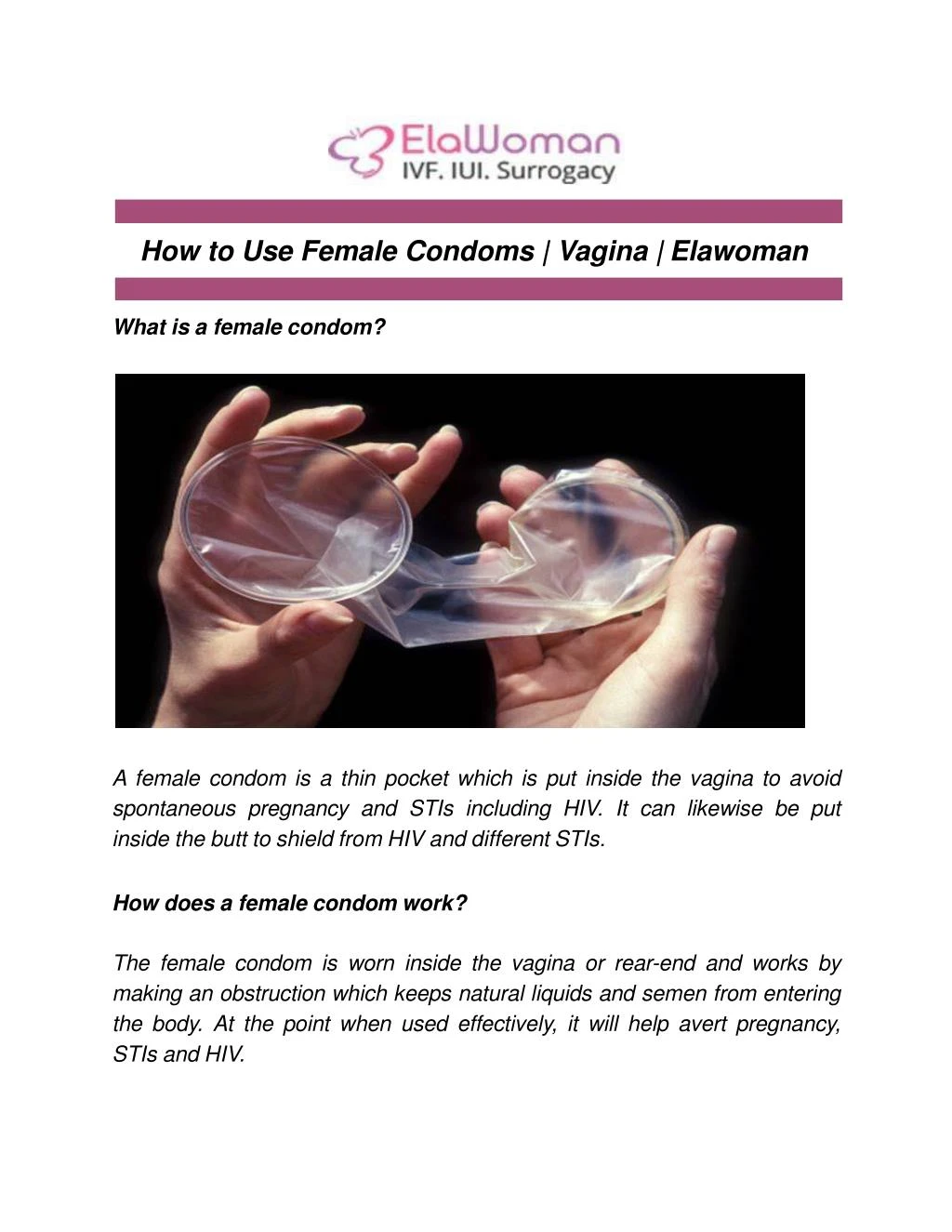 how to use female condoms vagina elawoman what