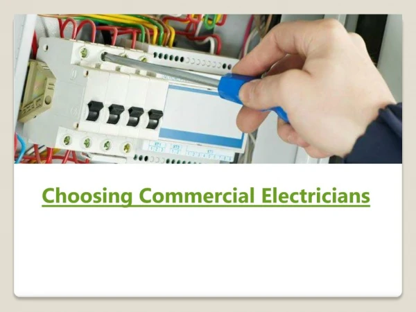 Choosing Commercial Electricians