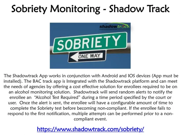 Sobriety Monitoring - Shadow Track