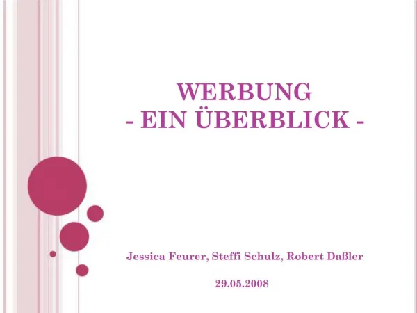 WERBUNG - EIN BERBLICK -
