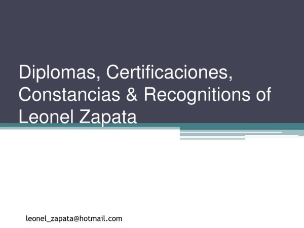 Diplomas Leonel Zapata