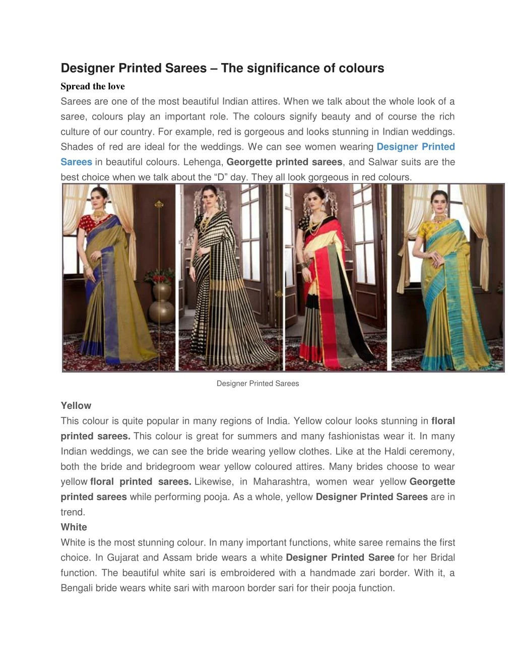 designer printed sarees the significance
