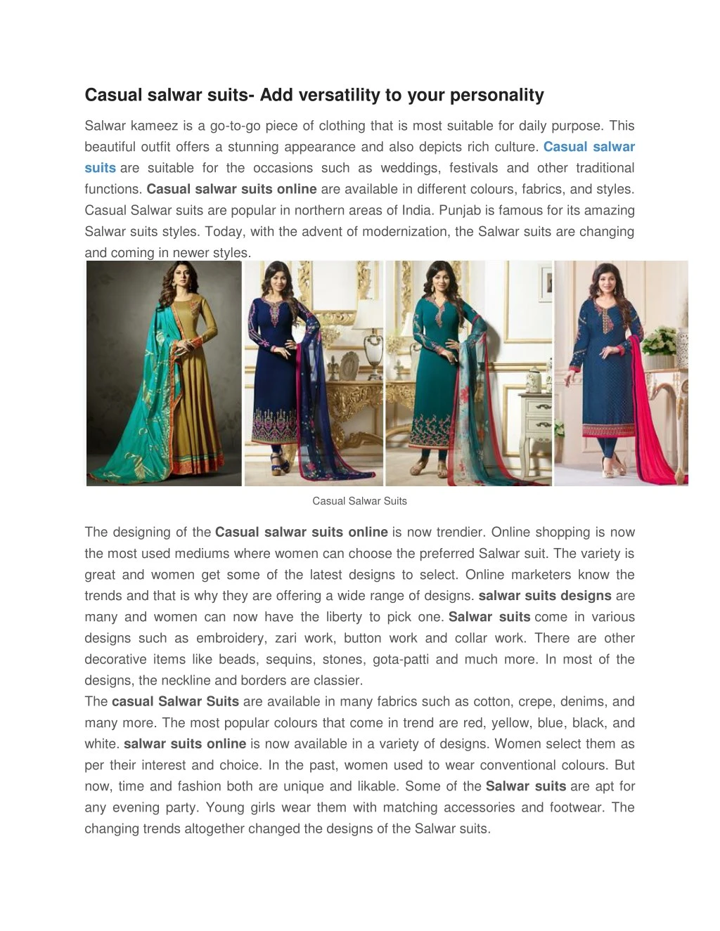 casual salwar suits add versatility to your