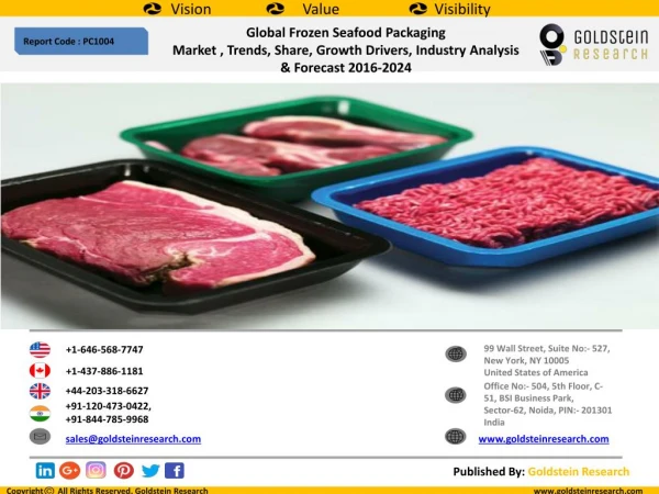 Global Frozen Seafood Packaging Market , Trends, Share, Growth Drivers, Industry Analysis & Forecast 2016-2024