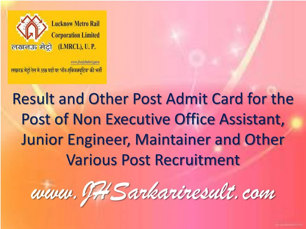 result and other post admit card for the post